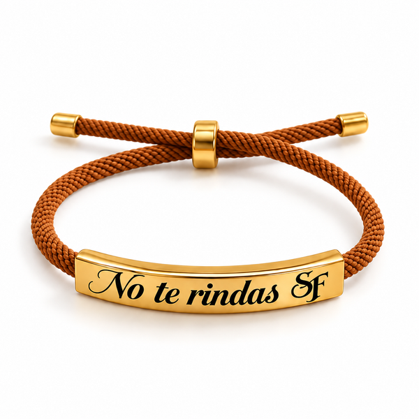 Pulsera de Mensaje Ajustable | No te rindas / Tú puedes